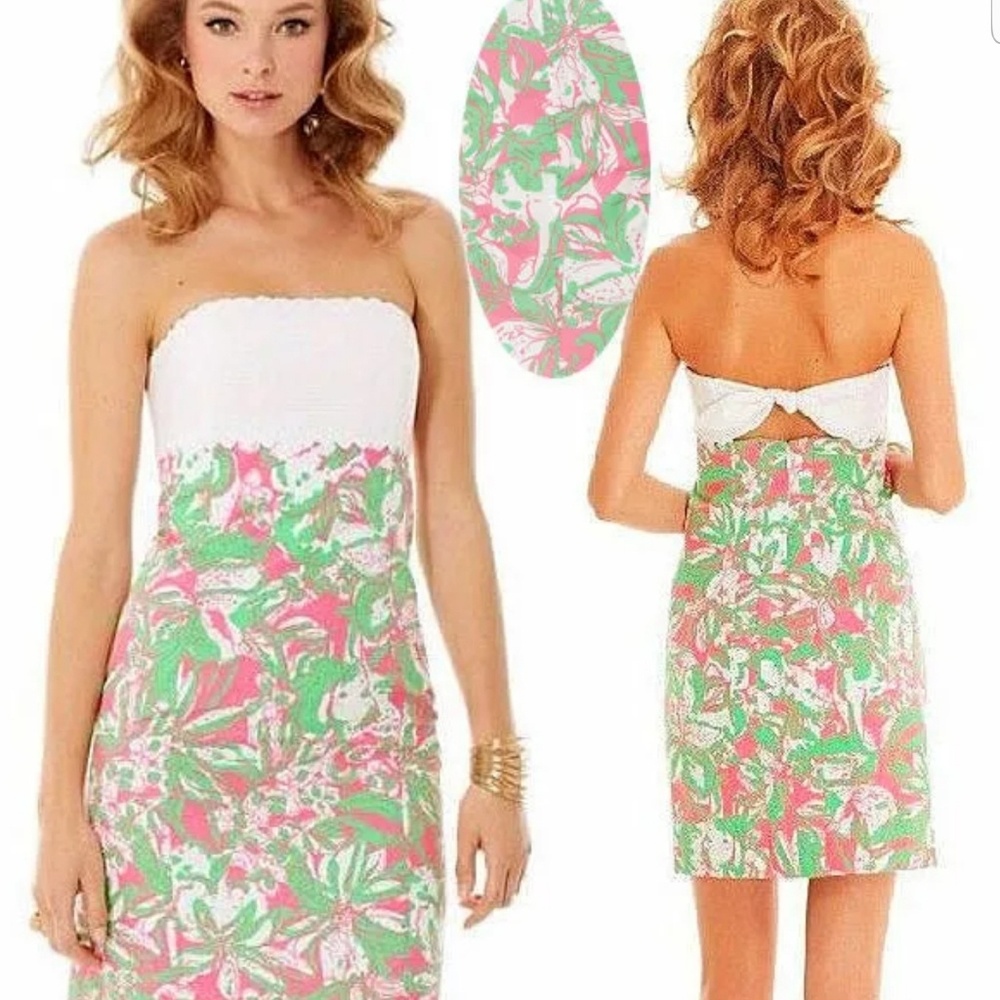 Lilly Pulitzer Green Pink Dress Size 2